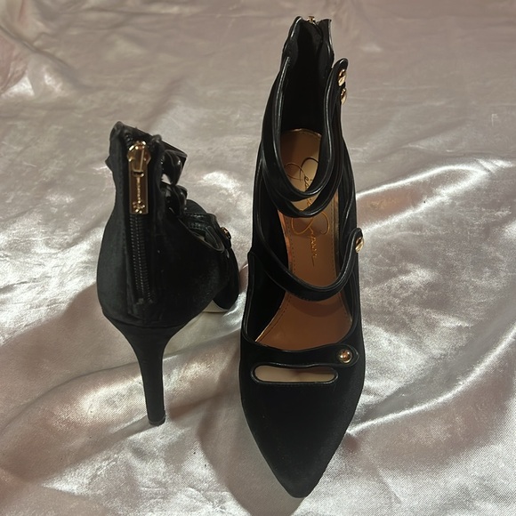 Jessica  Simpson Black Velvet High Heel Mary Jane - Picture 9 of 17